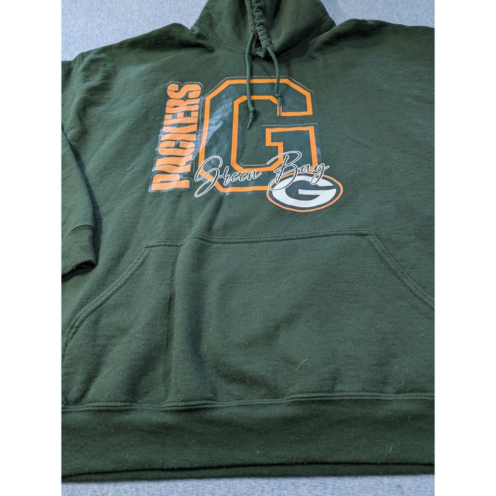 Green Bay Packers Hoodie Mens 2XL Green Graphic Sweatshirt NFL Football Gilden - Picture 2 of 11